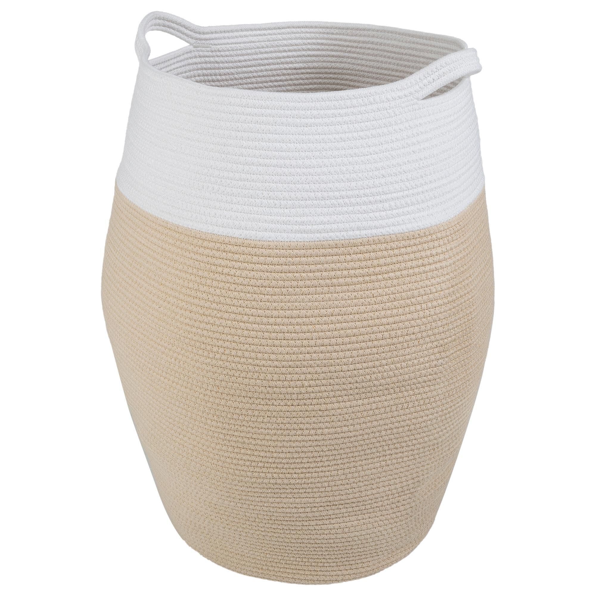 Timberlake Laundry Basket in White and Natural NFM