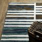 Oriental Weavers Reed RE05A 7"10" x 10"10" Ivory and Blue Area Rug, , large