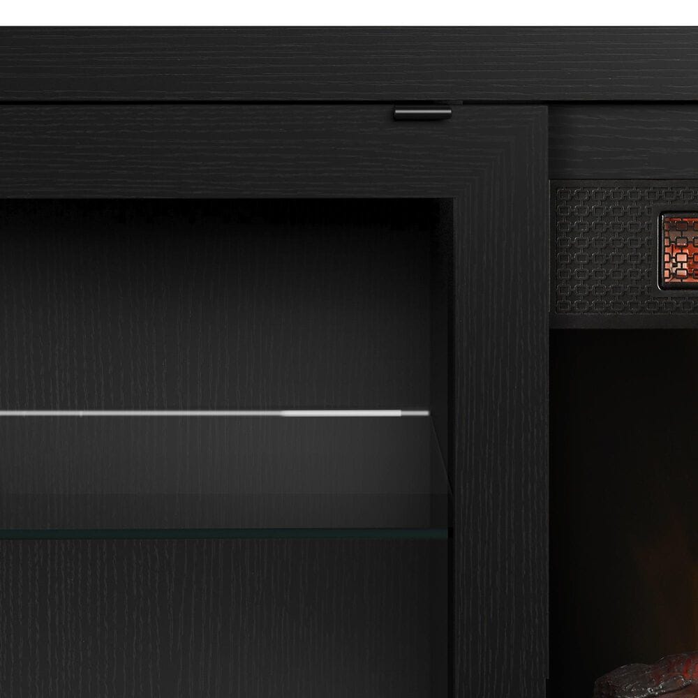 Classic Flame 56" TV Stand with Electric Fireplace in Black, , large