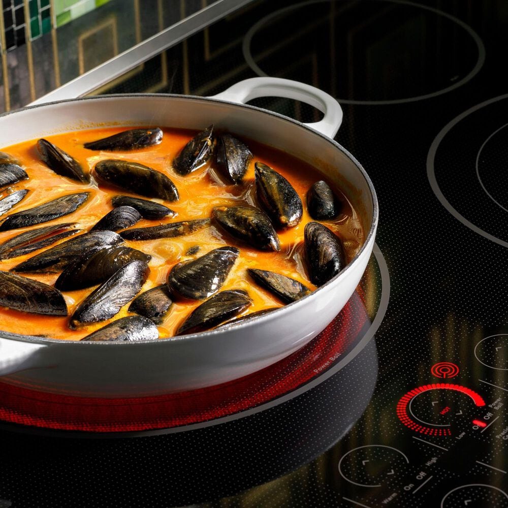 Cafe 2-Piece Kitchen Package with Matte White 30" Smart Built-In Convection Double Wall Oven and Stainless Steel 36" Electric Cooktop, , large