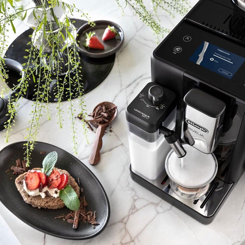 DeLonghi Rivelia 47 Oz Automatic Espresso Machine in Onyx Black, , large