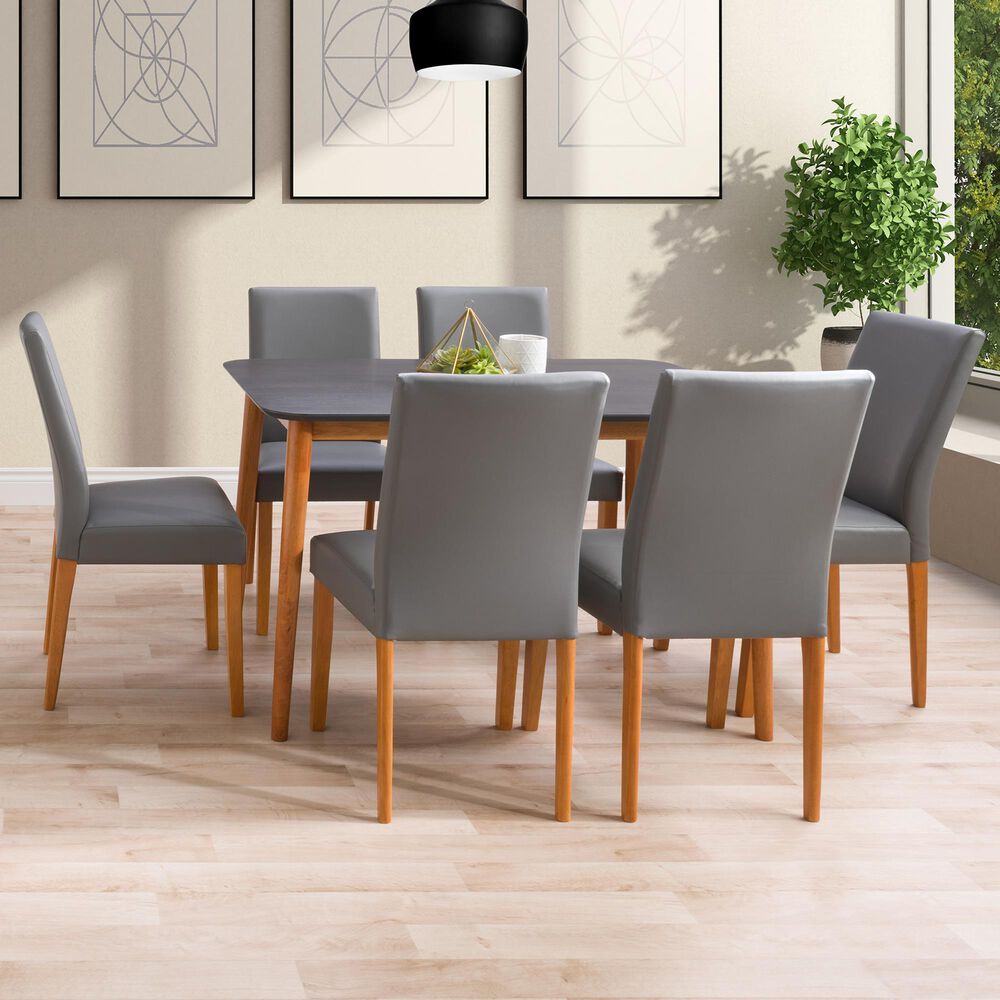 CorLiving Alpine 7-Piece Dining Set in Cherry and Grey, , large
