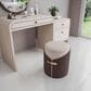 Rta Products Two-Toned Vanity Stool Storage Ottoman in Brown, , large