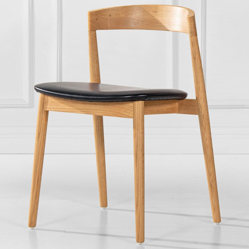 Jennifer Taylor Home Raven Side Chair with Black Cushion in Warm Natural Brown, , large