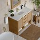 James Martin Vanities Solene 48" Single Bathroom Vanity in Seaside Oak with Single Hole 3 cm White Zeus Quartz Top and Rectangular Sink, , large