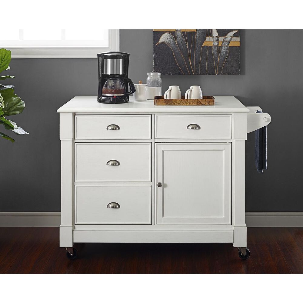 Crosley Furniture Lacey Kitchen Island in White, , large