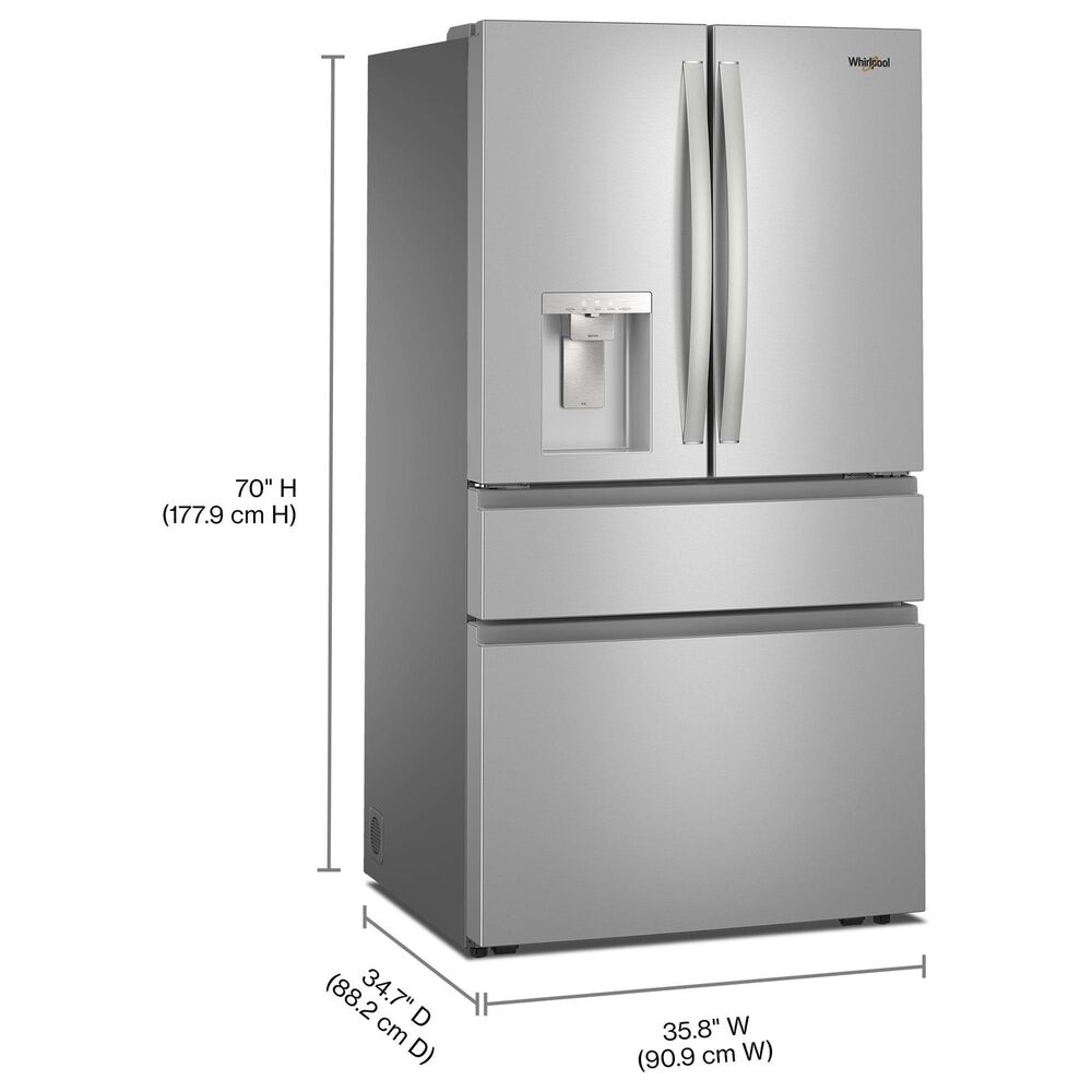 Whirlpool 29 Cu. Ft. French Door Refrigerator with Reach Through Handles in Fingerprint-Resistant Stainless Steel, , large