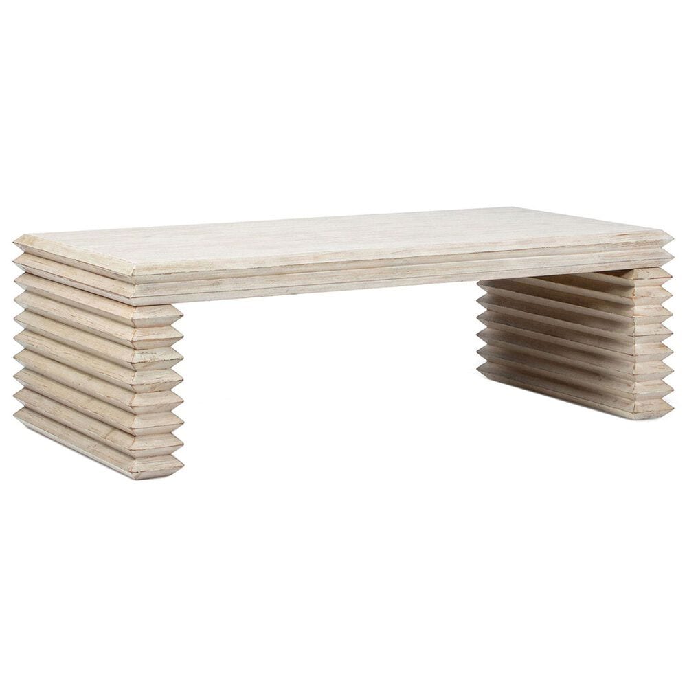Jennifer Taylor Home Veda Coffee Table in Whitewashed Natural, , large