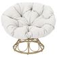 Hearth and Haven Mia Papasan Outdoor Swivel Chair with Beige Cushion in Brown, , large