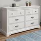 DHP Nordbee 6 Drawer Dresser in White, , large