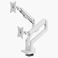 Arozzi Alzare Neo Duo Dual Arm Gas Spring Monitor Arm in White, , large