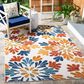 Safavieh Cabana CBN800A 4" x 6" Creme and Red Indoor/Outdoor Area Performance Rug, , large