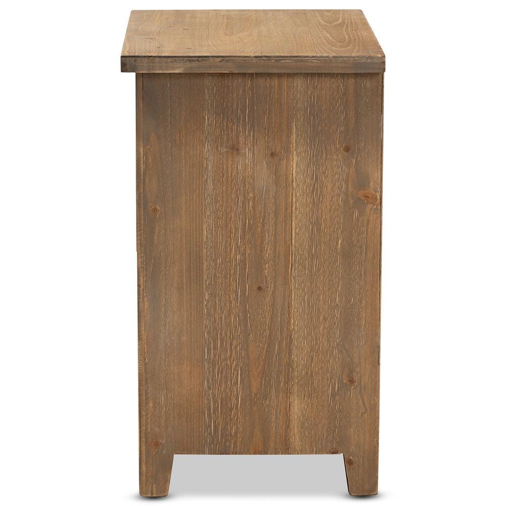 Baxton Studio Clement 2-Drawer End Table in Medium Oak, , large