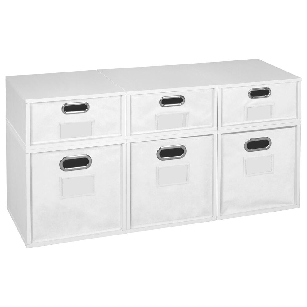 Regency Global Sourcing Niche Cubo 6-Piece Storage Set in White Wood Grain/White, , large