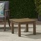 Hearth and Haven Temecula Outdoor Square Side Table with Slatted Top in Grey, , large