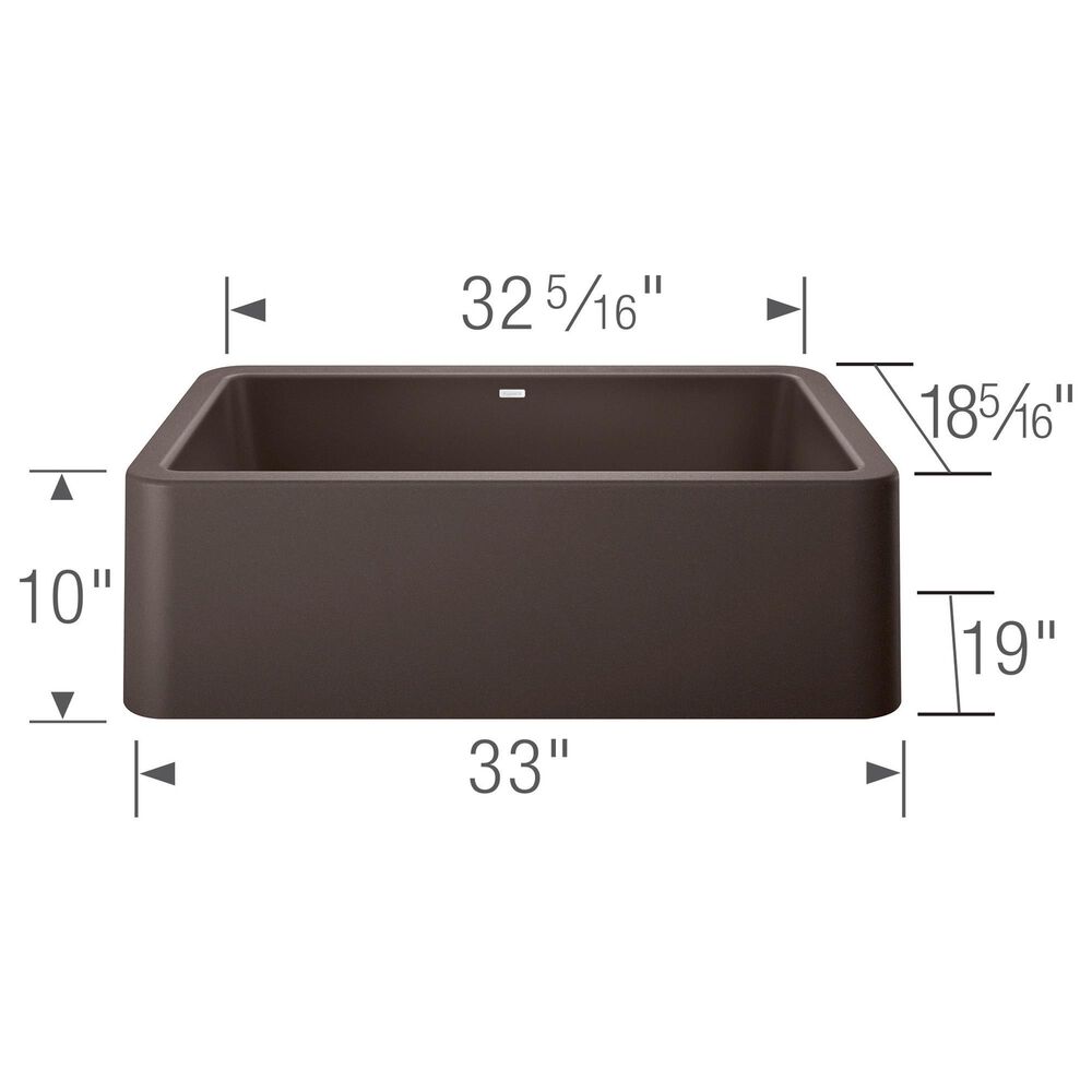 Blanco Ikon 33&quot; Apron Single Bowl Farmhouse Sink in Cafe, , large