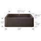 Blanco Ikon 33" Apron Single Bowl Farmhouse Sink in Cafe, , large