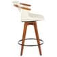 Lumisource Oracle Swivel Counter Stool with Cream Cushion in Walnut and Black, , large
