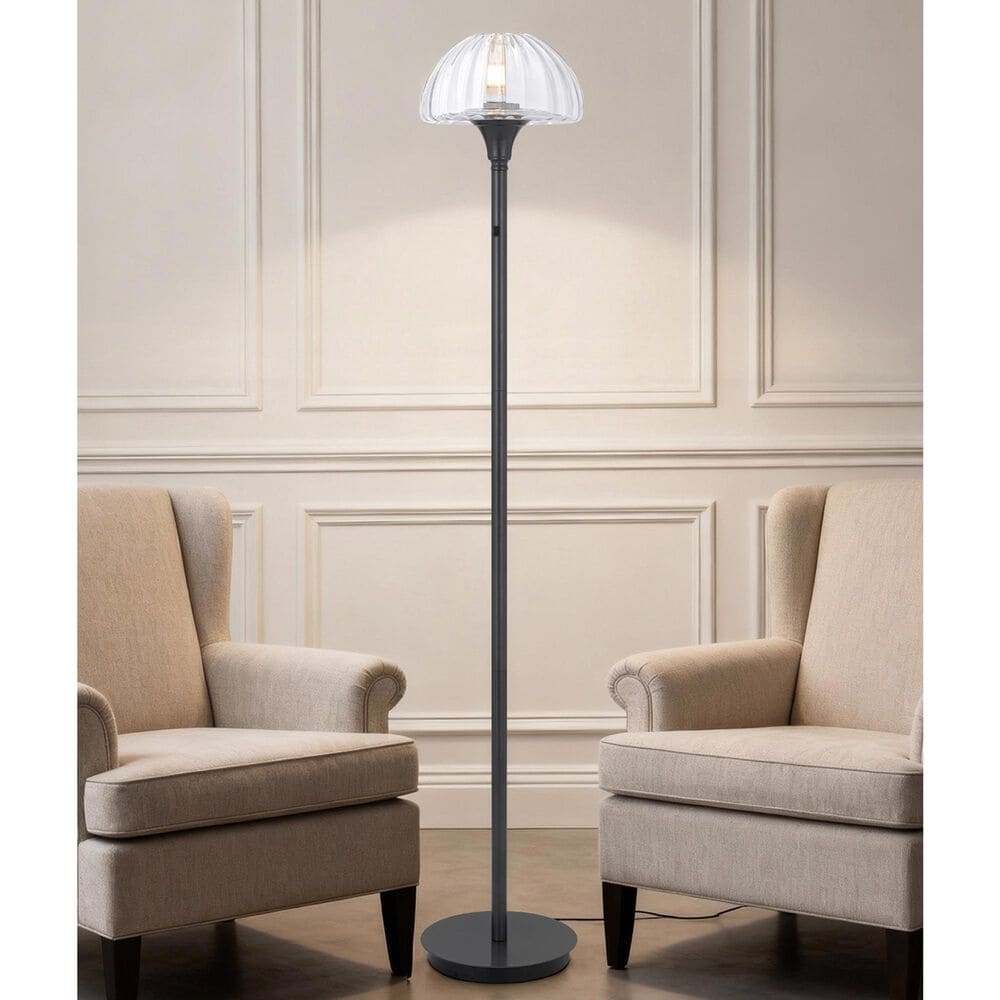 Cal Lighting Eleanor Floor Lamp in Charcoal Grey, , large