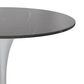 Leisuremod LeisureMod Verve Collection 36 Round Dining Table, White Base with Sintered Stone Black Top, , large