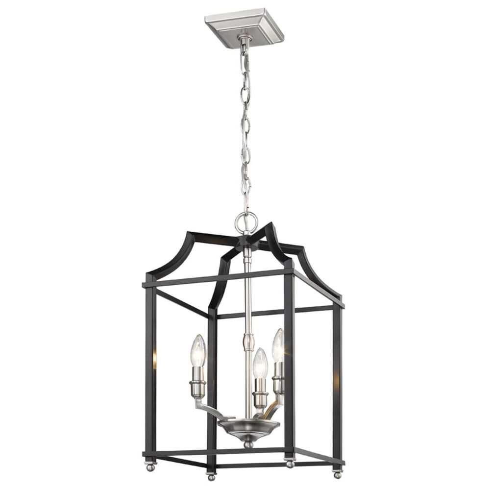 Golden Lighting Leighton PW 3-Light Pendant in Pewter with Black, , large