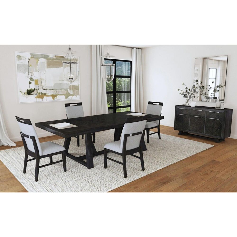 Mayberry Hill Transcend Side Chair with Light Grey Fabric in Charcoal, , large