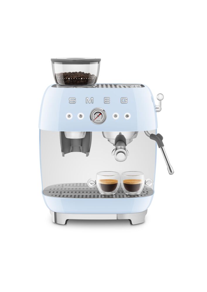 Smeg Smeg Espresso Coffee Machine with Grinder, Pastel Blue, , large