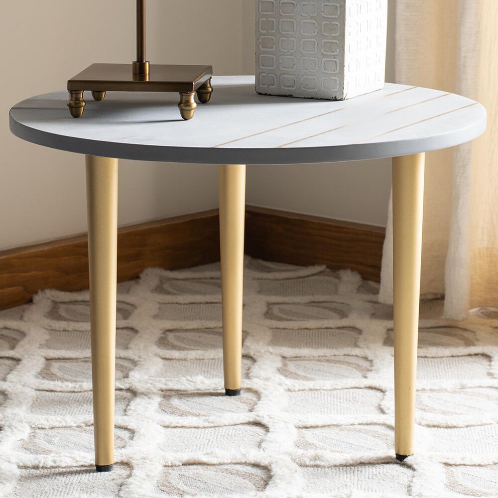 Safavieh Tezza Coffee Table in Grey/Brass, , large