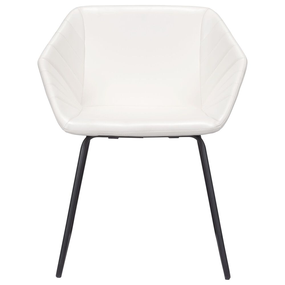 Zuo Modern Miguel Dining Chair in White/Matte Black, , large