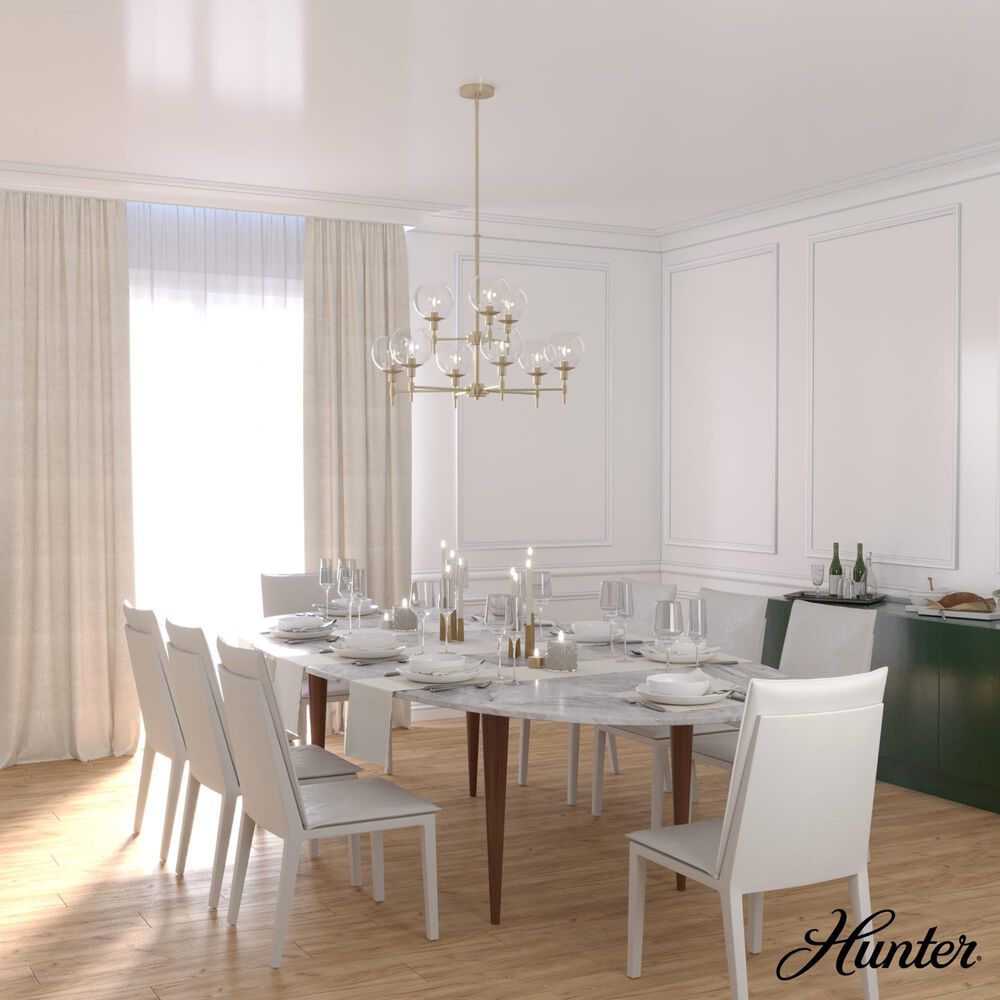 Hunter Xidane 9-Light Chandelier in Alturas Gold, , large