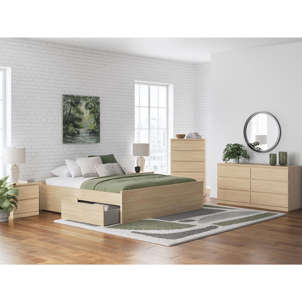 Ashley Onita King Platform Bed with 1 Side Storage in Natural, , large