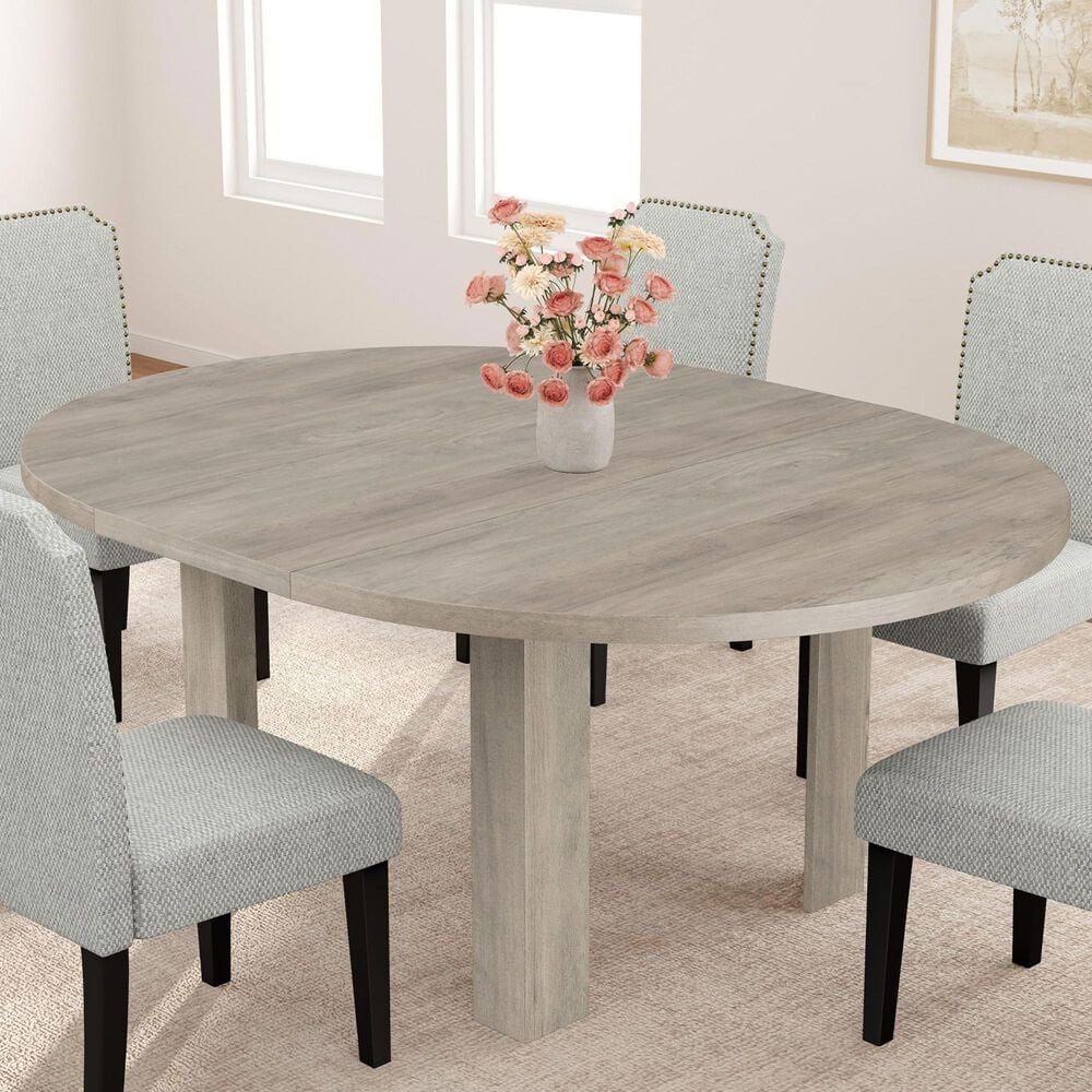 GARVEE 47" Dining Table with Leaf Storage in Gray - Table Only, , large