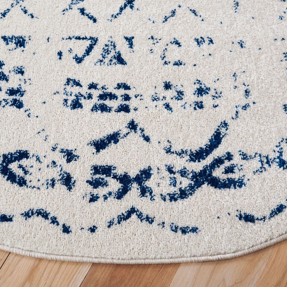 Safavieh Tulum TUL268C 6&#39;7&quot; Round Ivory and Navy Area Rug, , large