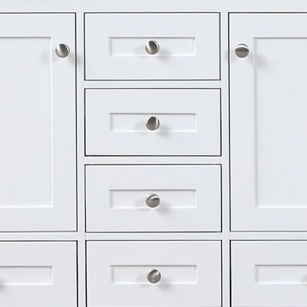 Lexora Home Dukes 48&quot; Double Bathroom Vanity in White with 2 cm White Quartz Top and Rectangular Sinks, , large