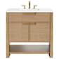 James Martin Vanities Solene 36" Single Bathroom Vanity in Seaside Oak with 3 cm White Zeus Quartz Top and Rectangular Sink, , large