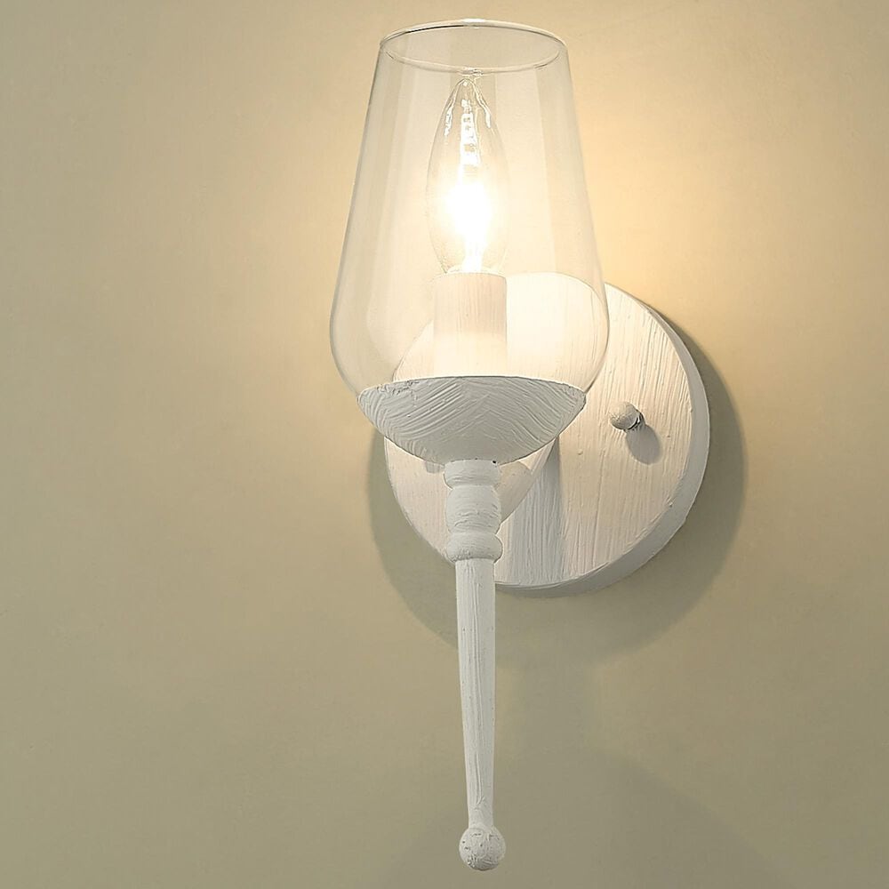 Golden Lighting Regent 1-Light Wall Sconce in Textured White Plaster, , large