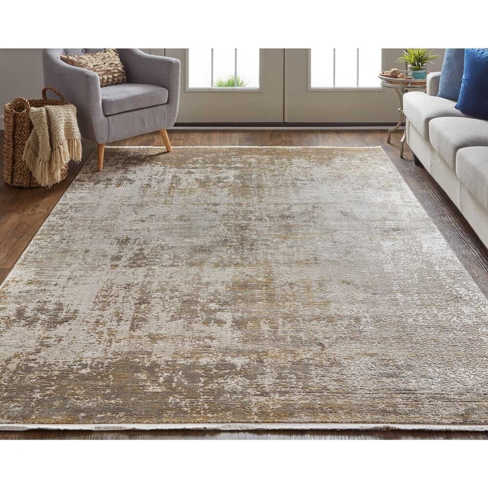 Feizy Cadiz 4&#39;10&quot; x 7&#39;10&quot; Beige Area Rug, , large