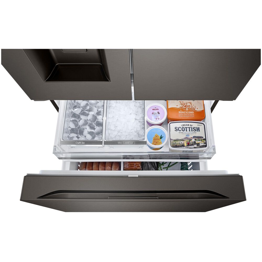 LG 26 cu. Ft 3 Door French Door, Counter Depth with Ice and Water In Printproof Black Stainless Steel, , large