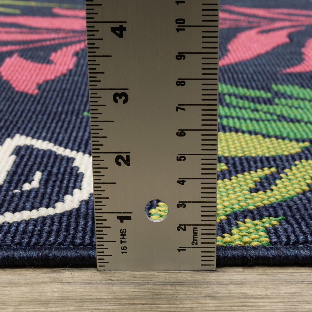 Oriental Weavers Havana HAV07 Navy and Multicolor 9'10" x 12'10" Indoor/Outdoor Area Rug, , large