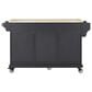 HOMLUX Kitchen Island with Rubber wood Countertop in Black, , large