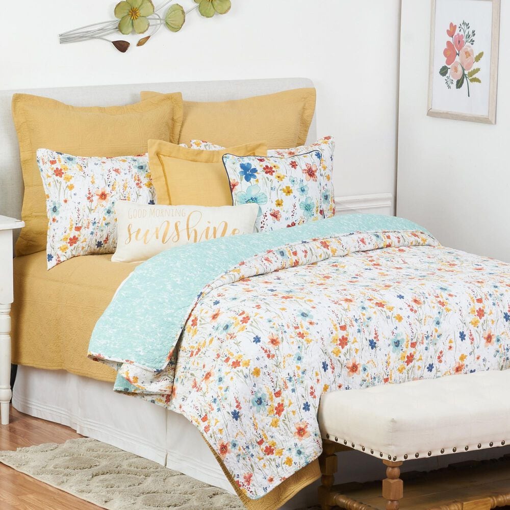 C and F Home Sheila 2-Piece Twin Quilt Set in Red, Yellow, White and Blue, , large