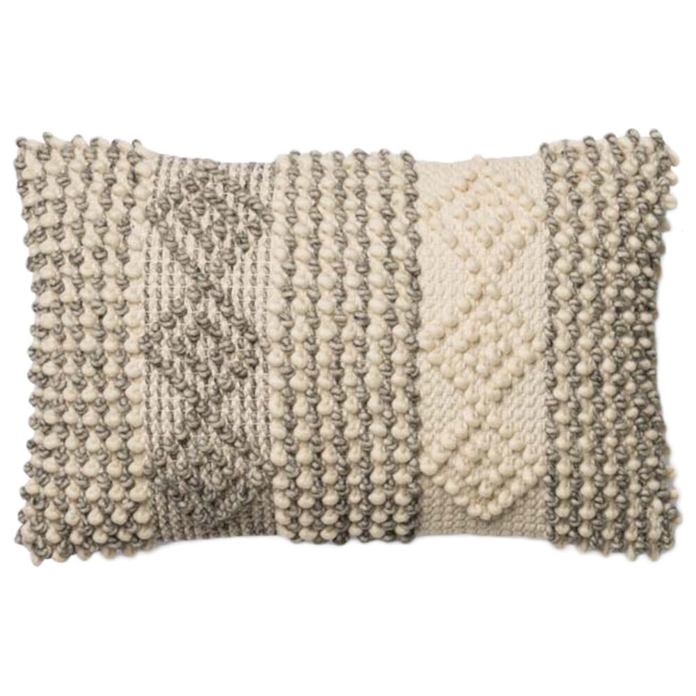 Loloi 13" x 21" Decorative Toss Pillow in Grey and Ivory, , large