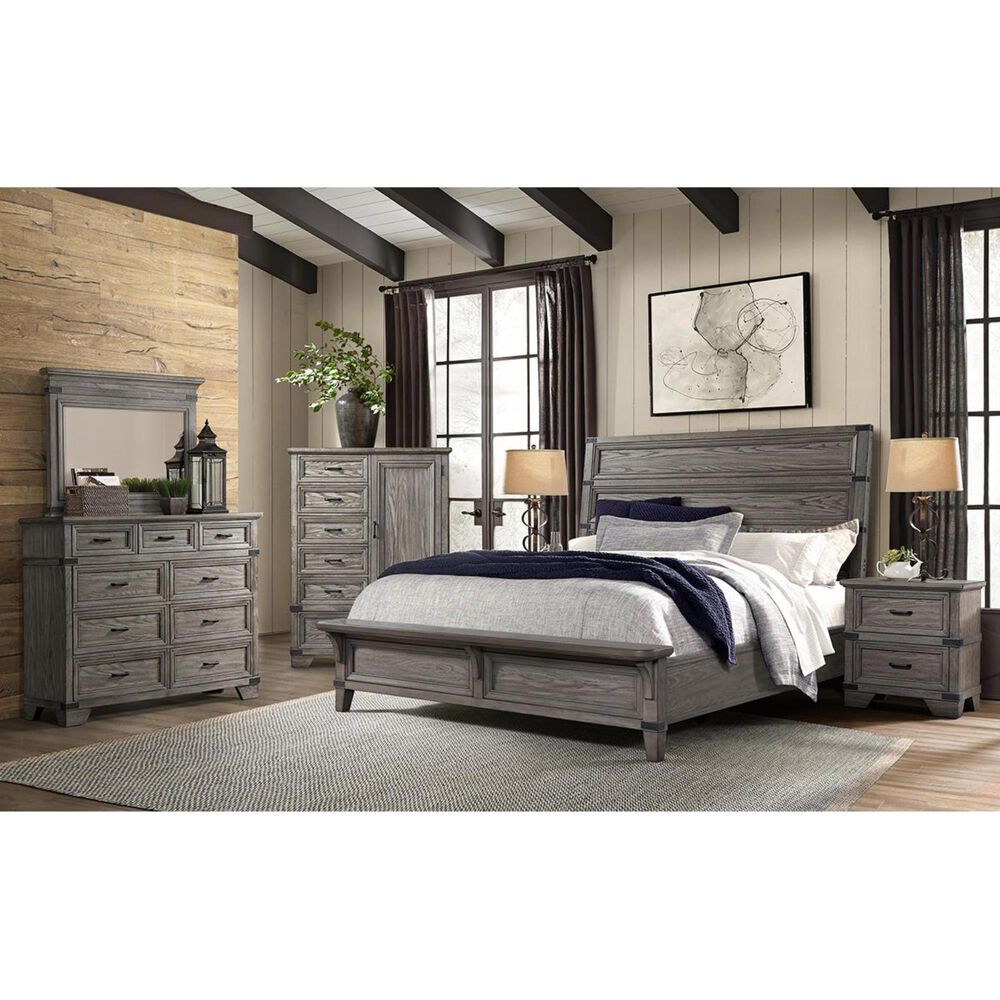 Hawthorne Furniture Forge 2 Drawer Nightstand in Pewter, , large