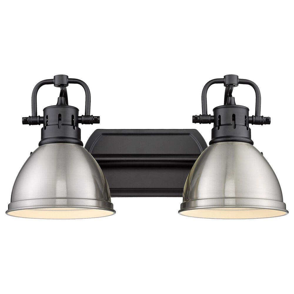 Golden Lighting Duncan 2-Light Bath Vanity in Matte Black/Pewter, , large