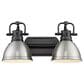 Golden Lighting Duncan 2-Light Bath Vanity in Matte Black/Pewter, , large