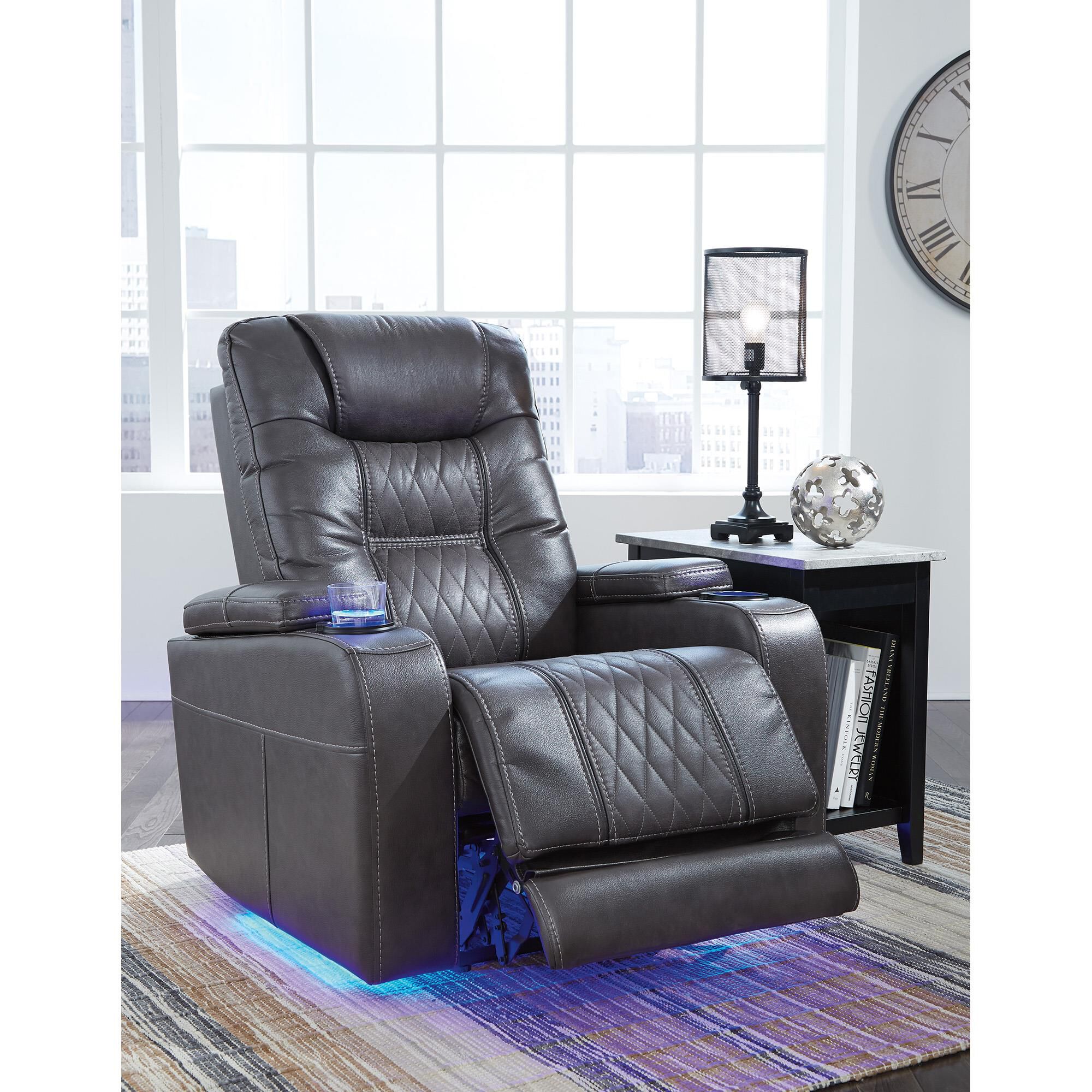 Recliner chair with led store lights