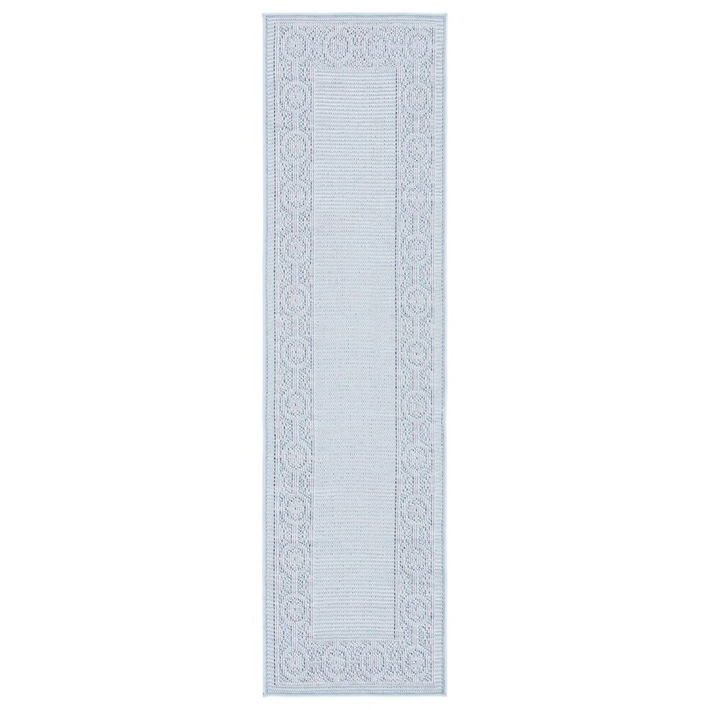 Safavieh Martha Stewart Cyprus 2" x 7" Aqua and Cream Runner, , large