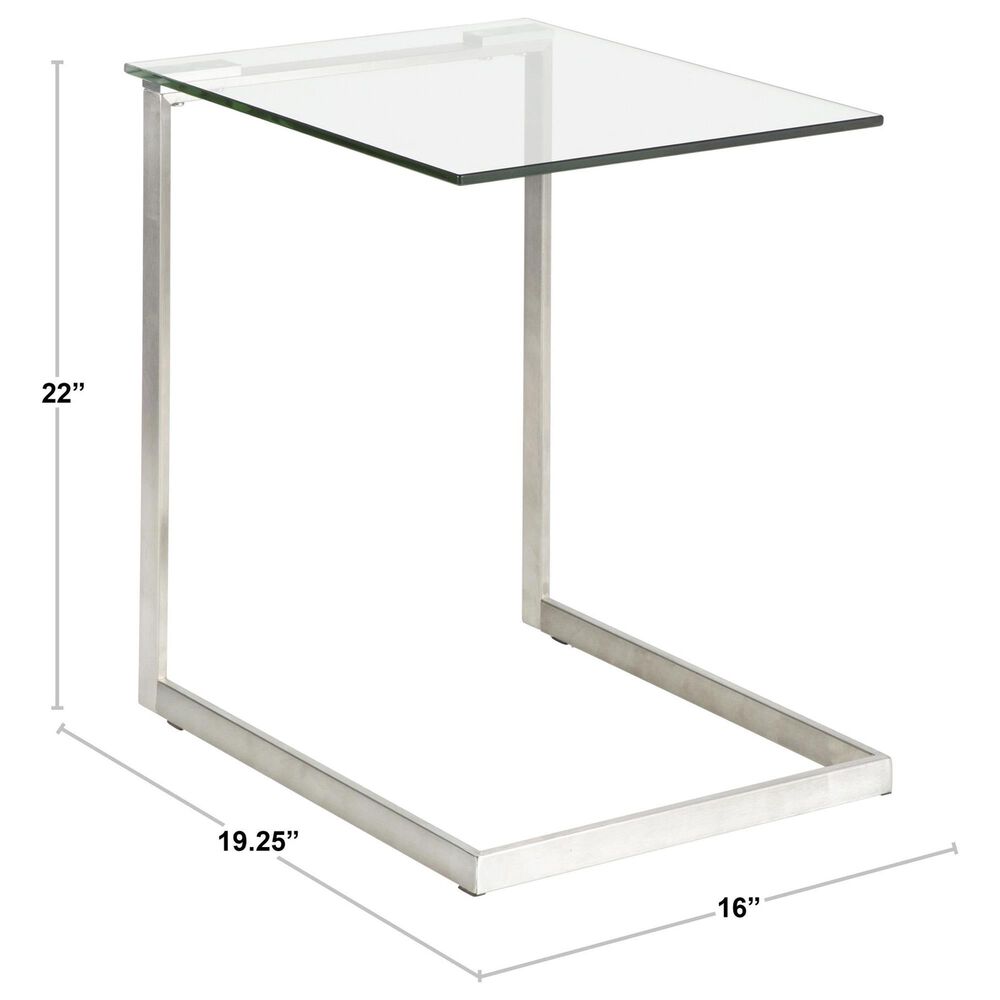 Lumisource Zenn End Table in Stainless Steel and Clear, , large