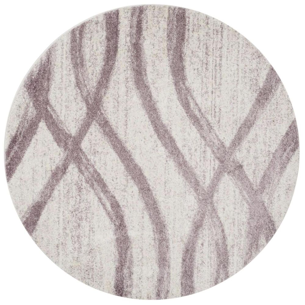Safavieh Adirondack ADR125L 6&#39; Round Cream and Purple Area Rug, , large