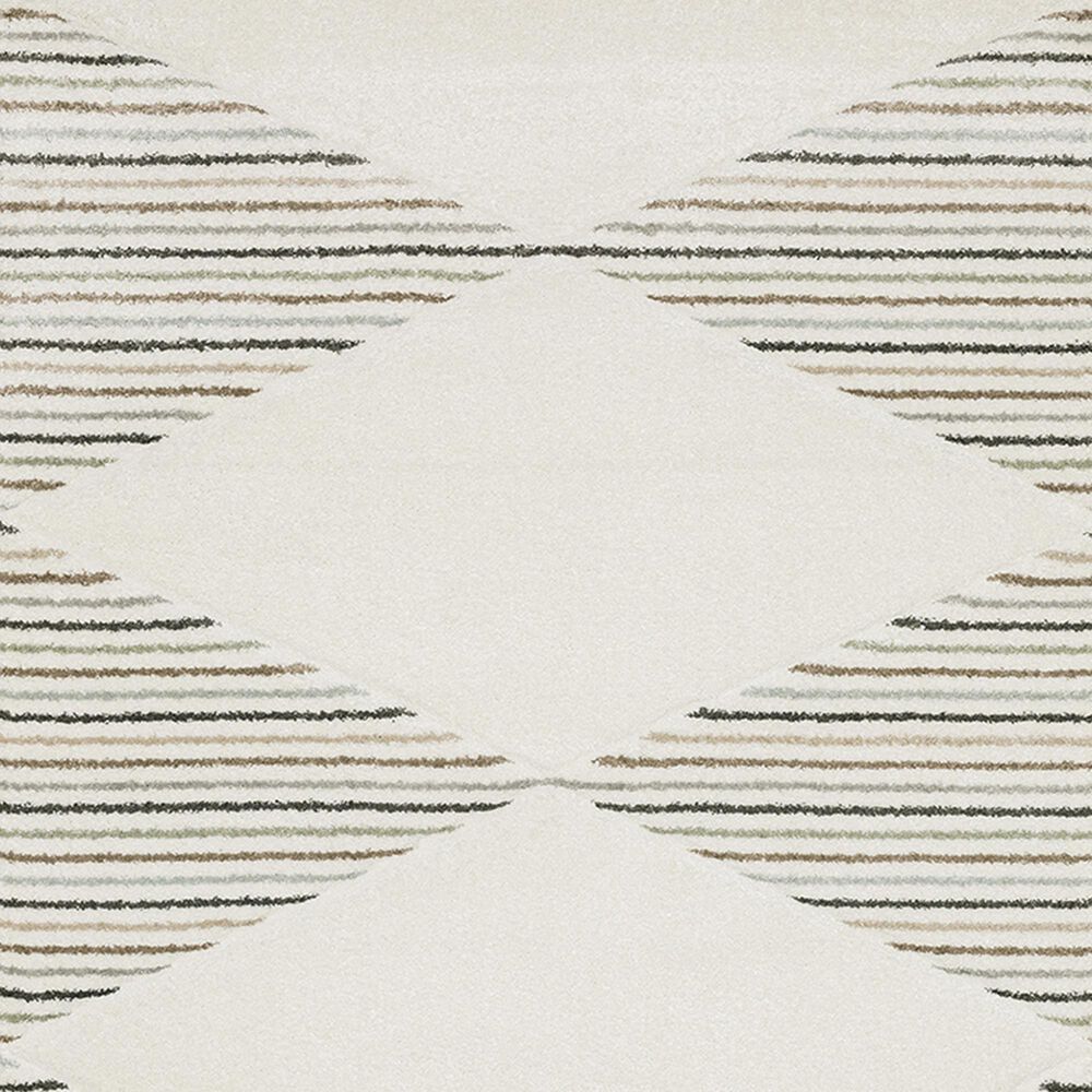Oriental Weavers Cambria Diamond Stripe 1&#39;10&quot; x 7&#39;6&quot; Beige Runner, , large